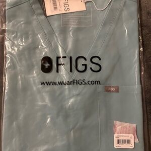 Figs Catarina Scrub Top, Large, Sea Glass